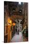 Alley in the Old Town with Flower Arrangements on occasion of the Flower Festival in Dolceacqua-null-Stretched Canvas