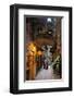 Alley in the Old Town with Flower Arrangements on occasion of the Flower Festival in Dolceacqua-null-Framed Art Print