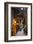 Alley in the Old Town with Flower Arrangements on occasion of the Flower Festival in Dolceacqua-null-Framed Art Print