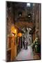 Alley in the Old Town with Flower Arrangements on occasion of the Flower Festival in Dolceacqua-null-Mounted Art Print
