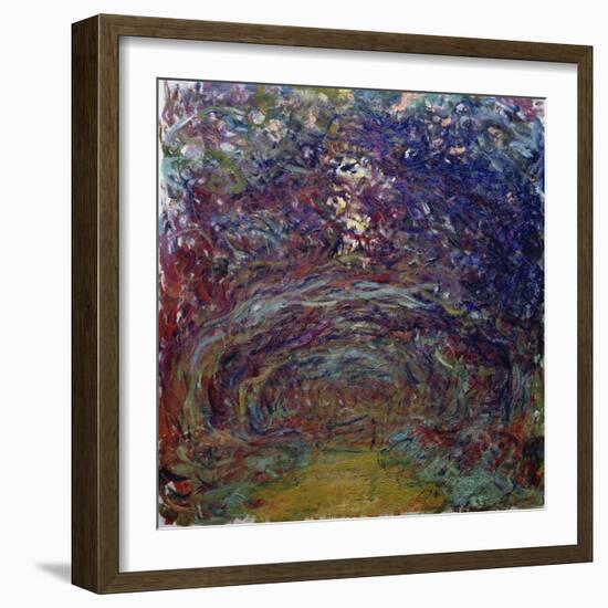 Alley of Roses in Giverny-Claude Monet-Framed Giclee Print