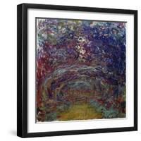 Alley of Roses in Giverny-Claude Monet-Framed Giclee Print