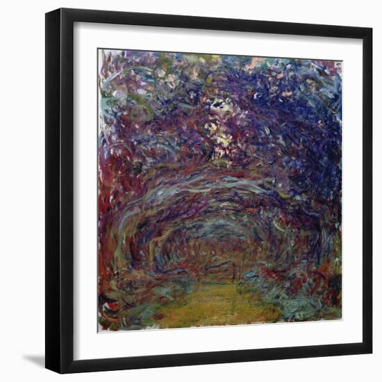 Alley of Roses in Giverny-Claude Monet-Framed Giclee Print