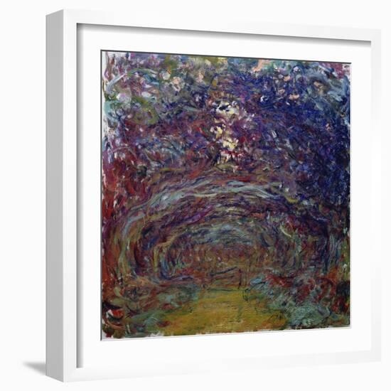 Alley of Roses in Giverny-Claude Monet-Framed Giclee Print