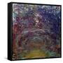 Alley of Roses in Giverny-Claude Monet-Framed Stretched Canvas