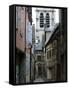 Alley of the Cats and Eglise Ste-Madeleine-Walter Bibikow-Framed Stretched Canvas