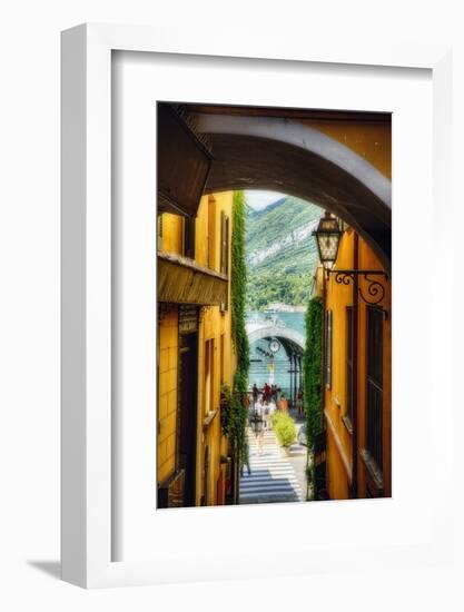 Alley With a Lake View, Bellagio, Lake Como, Italy-George Oze-Framed Photographic Print