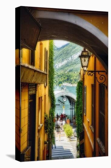 Alley With a Lake View, Bellagio, Lake Como, Italy-George Oze-Stretched Canvas