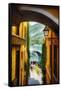 Alley With a Lake View, Bellagio, Lake Como, Italy-George Oze-Framed Stretched Canvas