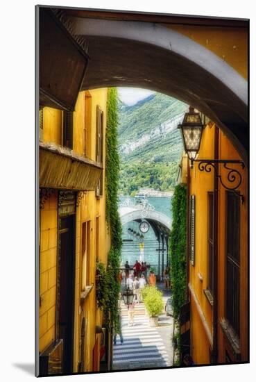 Alley With a Lake View, Bellagio, Lake Como, Italy-George Oze-Mounted Photographic Print