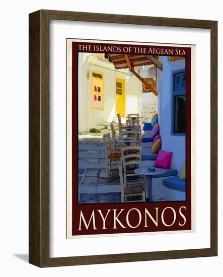 Alleyway in Mykonos Greece 3-Anna Siena-Framed Giclee Print