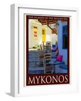 Alleyway in Mykonos Greece 3-Anna Siena-Framed Giclee Print