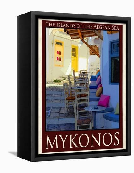 Alleyway in Mykonos Greece 3-Anna Siena-Framed Stretched Canvas