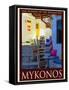 Alleyway in Mykonos Greece 3-Anna Siena-Framed Stretched Canvas