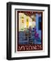 Alleyway in Mykonos Greece 3-Anna Siena-Framed Giclee Print
