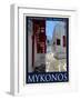 Alleyway in Mykonos Greece 4-Anna Siena-Framed Giclee Print