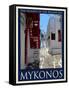 Alleyway in Mykonos Greece 4-Anna Siena-Framed Stretched Canvas