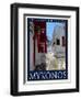 Alleyway in Mykonos Greece 4-Anna Siena-Framed Giclee Print