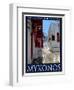 Alleyway in Mykonos Greece 4-Anna Siena-Framed Giclee Print