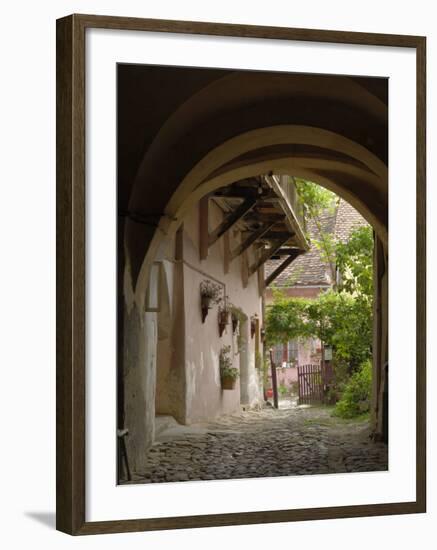 Alleyway, Sighisoara, Transylvania, Romania, Europe-Gary Cook-Framed Photographic Print