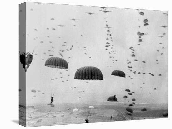 Allied Aircraft Drop Paratroopers into German Held Netherlands-null-Stretched Canvas