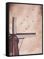 Allied Aircraft Tow Gliders Carrying Airborne Troops over the Netherlands, Battle of Arnhem, 1944-English Photographer-Framed Stretched Canvas