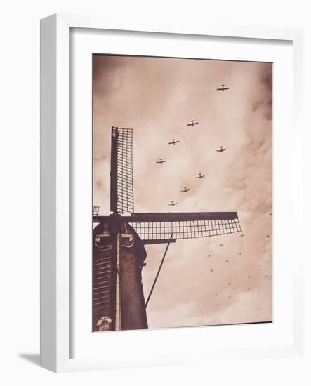 Allied Aircraft Tow Gliders Carrying Airborne Troops over the Netherlands, Battle of Arnhem, 1944-English Photographer-Framed Giclee Print
