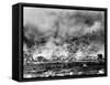 Allied Bombing on German Controled Town-null-Framed Stretched Canvas