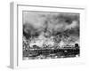 Allied Bombing on German Controled Town-null-Framed Premium Photographic Print