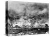 Allied Bombing on German Controled Town-null-Stretched Canvas