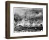 Allied Bombing on German Controled Town-null-Framed Photographic Print