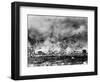 Allied Bombing on German Controled Town-null-Framed Photographic Print