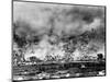 Allied Bombing on German Controled Town-null-Mounted Photographic Print