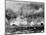 Allied Bombing on German Controled Town-null-Mounted Photographic Print