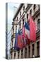 Allied Flags in Checkpoint Charlie, Berlin-motorolka-Stretched Canvas