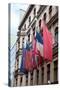 Allied Flags in Checkpoint Charlie, Berlin-motorolka-Stretched Canvas