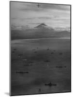 Allied Fleet Entering the Tokyo Bay with Mount Fuji in the Background-George Silk-Mounted Photographic Print