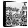 Allied Forces and French Civilians Celebrating the Liberation of Paris, Hotel De La Ville-Frank Scherschel-Framed Stretched Canvas