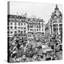 Allied Forces and French Civilians Celebrating the Liberation of Paris, Hotel De La Ville-Frank Scherschel-Stretched Canvas