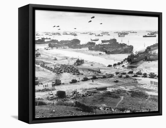 Allied Forces at a Beach in Normandy-null-Framed Stretched Canvas