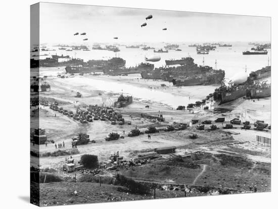 Allied Forces at a Beach in Normandy-null-Stretched Canvas