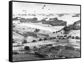 Allied Forces at a Beach in Normandy-null-Framed Stretched Canvas