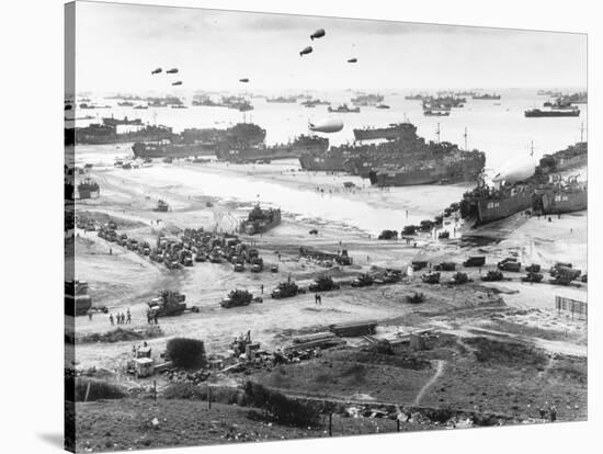 Allied Forces at a Beach in Normandy-null-Stretched Canvas