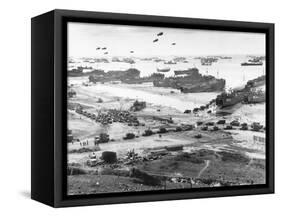 Allied Forces at a Beach in Normandy-null-Framed Stretched Canvas