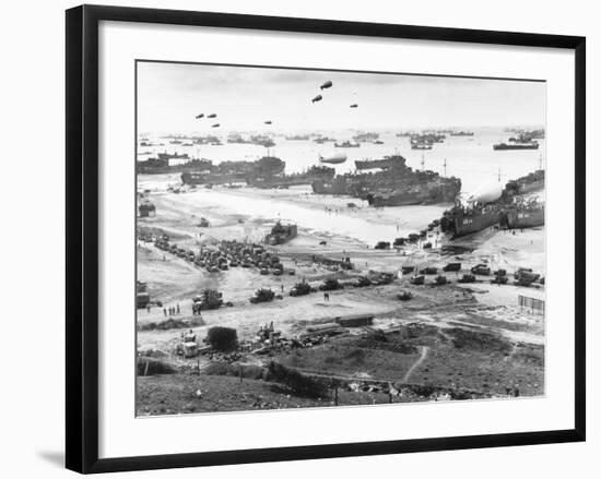 Allied Forces at a Beach in Normandy-null-Framed Photographic Print