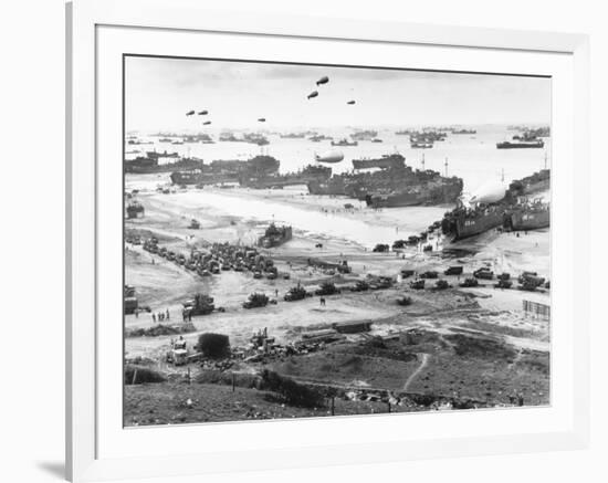 Allied Forces at a Beach in Normandy-null-Framed Photographic Print