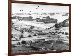 Allied Forces at a Beach in Normandy-null-Framed Photographic Print