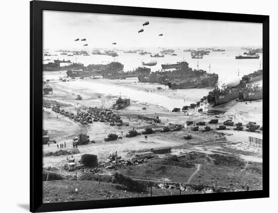 Allied Forces at a Beach in Normandy-null-Framed Photographic Print
