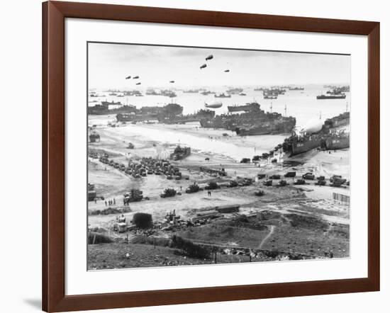 Allied Forces at a Beach in Normandy-null-Framed Photographic Print