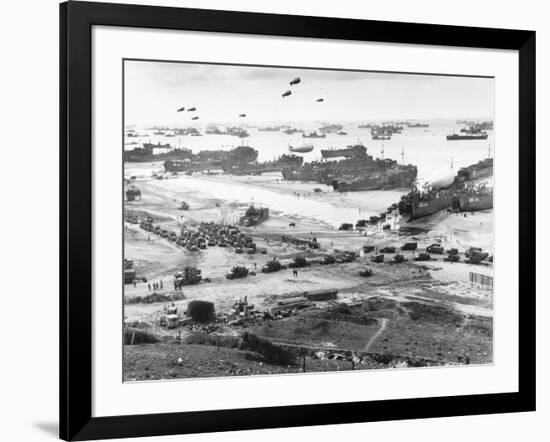 Allied Forces at a Beach in Normandy-null-Framed Photographic Print